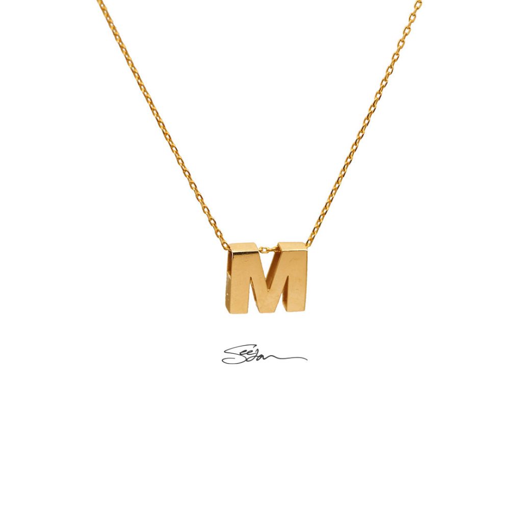 گردنبند طلا حرف M